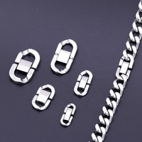 VEROMCA Fermoir chaîne cubaine en acier inoxydable Denim Bijoux Fermoir connexion plat Accessoires