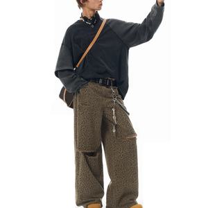 T-shirt Homme Manches Longues Style Urbain Effet Vieilli en Coton Délavé avec Patchwork, Service OEM Personnalisé avec Logo, Vente en Gros de Haute Qualité - Product Image 3