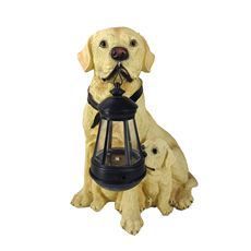 Lámpara Solar para Jardín con Diseño de Perro <span class=keywords><strong>Labrador</strong></span> Madre e Hijo, Adorno de Resina para Decoración de Exteriores - Product Image 3