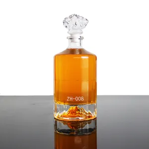 China glass bottle manufacture customized vodka bottle unique shape whisky liquor bottle
