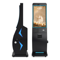 Kiosco de Pago Autoservicio con Pantalla Táctil Curva de 32 Pulgadas, 4K, con Escáner de Código QR y Lector de Código de Barras