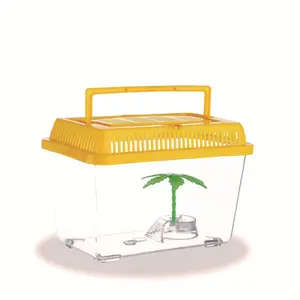 水族配件透明生态便携式塑料龟缸养殖箱带岛