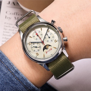 Reloj Mecánico de Piloto para Hombre ST1908 con Movimiento Seagull de 40 mm, de Lujo, Vintage, de Acero Inoxidable, con Cristal de Zafiro, Fase Lunar 1963 - Product Image 2