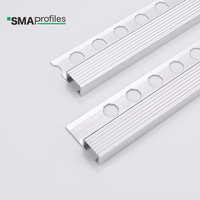 Profilé de nez de marche en aluminium antidérapant, protection de bord de marche en aluminium extrudé, trou hexagonal pour escaliers en bois ou en carrelage