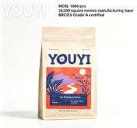 YOUYI Emballage spécial pour café, sac à fond plat, laminé en aluminium, haute protection contre la lumière et l'humidité, pour 500g de grains entiers