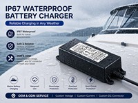   Chargeur de batterie LiFePO4 intelligent étanche IP67 12V 24V 48V 10A 20A 30A pour moto, marine, camping-car, système solaire