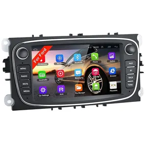 Radio mobil android, radio gps mobil untuk Ford Focus Mondeo Galaxy Kuga C-MAX, S-MAX layar sentuh video stereo 7 inci 2g 32g