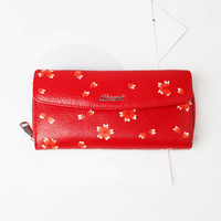 Portefeuille en cuir véritable pour femme, nouveaux modèles à la mode, motifs floraux, bonne fermeture éclair, très bonne Grain
