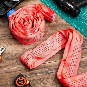 Eslinga Redonda de Poliéster/Nylon Roja de 5T para Elevación, Remolque y Equipos de Aparejo, Estándar <span class=keywords><strong>EN</strong></span> con Factor de Seguridad de 5:1-7:1 - Product Image 5