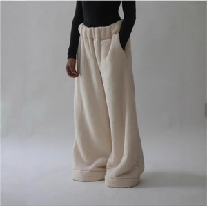 European and American Women's <strong>Pants</strong> Winter Warm <strong>Wool</strong> <strong>Pants</strong> Casual Wide Drawstring Street Women's Clothing Designer Customization - Product Image 2