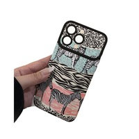 Étui pour iPhone 16 avec imprimé léopard zèbre, coque souple pour Apple 17 grand écran, design animalier