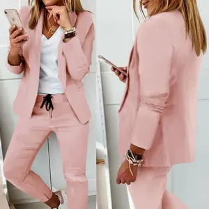 3xl Dames Kantoorpakken C0527 Casual Pakken Set Voor Vrouwen Blazer Femme Avec Pantalon Vrouwen Formeel Werk Ol Dames Pakken