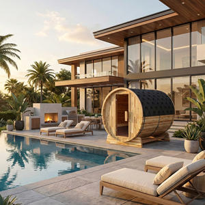 Sauna de Barril Exterior de Madera Sólida Moderna y Terapéutica para Desintoxicación y Alivio del Estrés, Uso en Villas, Spa Ecológico para el Hogar - Product Image 2
