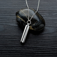 Collier tendance en acier inoxydable pour cendres d'animaux de compagnie, pendentif flacon de parfum personnalisé, bijou simple et élégant