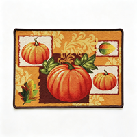Herbst-Ernte Kürbis-Muster Dekorative Fußmatte, Anpassbare Rutschfeste Wasserdichte Polyester-Eingangsmatte für Thanksgiving