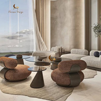 Chaise de négociation en velours Teddy et bois massif, avec éponge haute densité, chaise individuelle pratique en métal pour salon et villa
