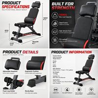 Banc de musculation réglable en stock, prêt à être expédié, faible MOQ, équipement de gym à domicile, prix usine, OEM ODM