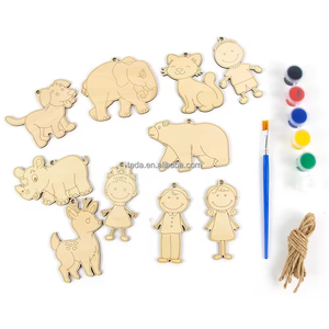 Jouets d'apprentissage <span class=keywords><strong>Montessori</strong></span> pour enfants, <span class=keywords><strong>kit</strong></span> de <span class=keywords><strong>peinture</strong></span> de dinosaure en bois découpé au laser, cadeaux de fête d'anniversaire pour enfants - Product Image 2