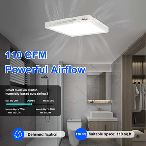 White 44W 1200lm LED <strong>Light</strong> 2700K/3000K/3500K/4000K/5000K Selectable Bath <strong>Shower</strong> Vent Exhaust <strong>Fan</strong> <strong>Light</strong> for Home Household - Product Image 2