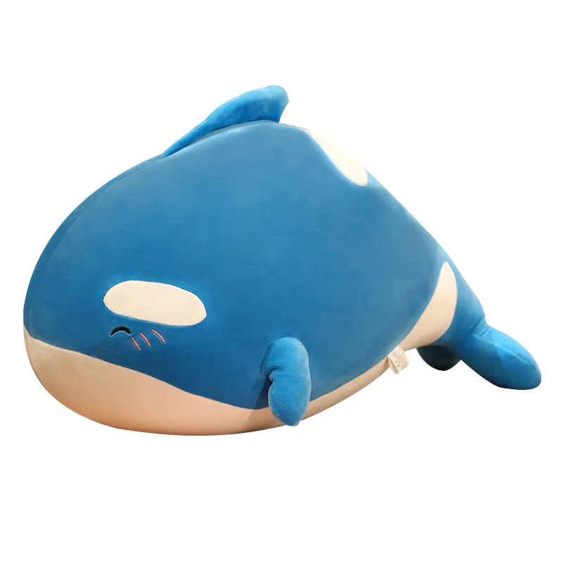 60 cm High Quality Blue Stuffed Whale Shark Toy Black Plush Whale Throw Pillow Whale Protection Charity Toy Mascot