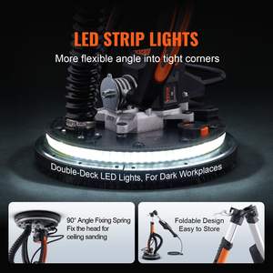 DB Wholesale 800W Drywall Sander con motor sin escobillas 1000-2300RPM Velocidad variable para lijado de pared industrial DIY 220V Power Sou - Product Image 5