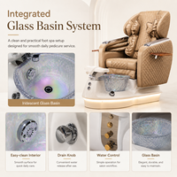 Fauteuil de pédicure électrique de luxe avec fonction de massage corporel complet, fauteuil de spa pour les pieds avec rouleaux Shiatsu pour salon de beauté et spa haut de gamme