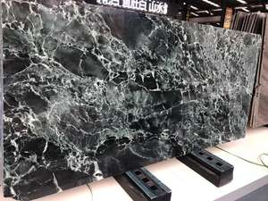 แผ่นหินแกรนิตอิตาลีเวอร์เดออัลปี แผ่นหินอ่อนสีเขียวเข้ม แผ่นหินอ่อนลายดอกไม้สีเขียว กระเบื้องหินแกรนิต - Product Image 6