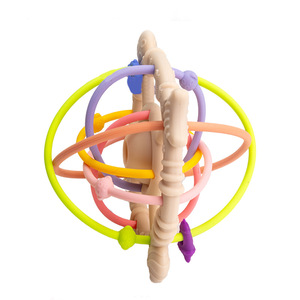 Nouvelle hochette en silicone pour enfants <span class=keywords><strong>Manhattan</strong></span> avec gel apaisant pour les dents, beige/jaune/vert, pour bébé - Product Image 6