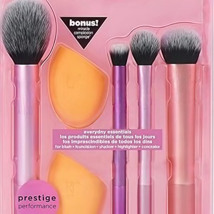 4Pcs Boxed Makeup Brush <b>Set</b> Flat Fan Face Powder Nose Contour Brush Colorful Plastic Handle Ultra Soft Kit - Product Image 3