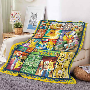 Manta de Felpa de Alta Calidad con Diseño de Pokémon para Niños, Manta de Franela Suave Personalizada para el Hogar, Sofá, Cama, Viajes - Product Image 1