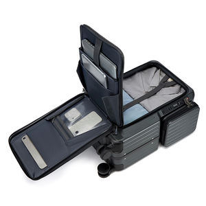 <span class=keywords><strong>Valise</strong></span> cabine 20'' de luxe à ouverture frontale, coque rigide, avec porte-gobelet et <span class=keywords><strong>roulettes</strong></span> pivotantes pour les voyages - Product Image 3