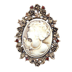 <span class=keywords><strong>Broche</strong></span> de beauté assortie, style vintage créatif, avec pendentif <span class=keywords><strong>en</strong></span> cristal et strass <span class=keywords><strong>en</strong></span> forme de larme, motif <span class=keywords><strong>camée</strong></span> - Product Image 1