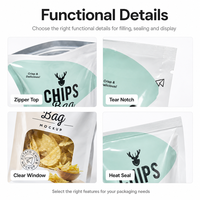 Sacs à chips personnalisés, anti-odeur, en aluminium et plastique, sachets alimentaires, emballages thermoscellés, sachets à collation, bonbons, sacs en Mylar auto-scellants