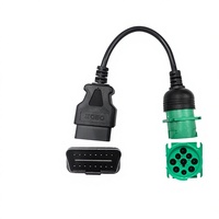 Câble d'extension OBD pour camion lourd, connecteur mâle 16 broches vers 9 broches avec adaptateur OBD2