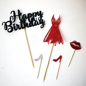 Venta al por mayor Vertical Cake Toppers Cake Decoration papel metálico fiesta creativa <span class=keywords><strong>Feliz</strong></span> cumpleaños <span class=keywords><strong>Sexy</strong></span> Queen cake Topper - Product Image 6