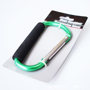 Aluminum Carabiner With Foam Grip Green Color For Climbing Equipment - Product Image 3