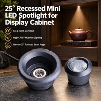 Éclairage magnétique encastré pour armoire, gris Gentleman, taille découpée 20 mm, mini spot LED pour vitrine 5061-45-1