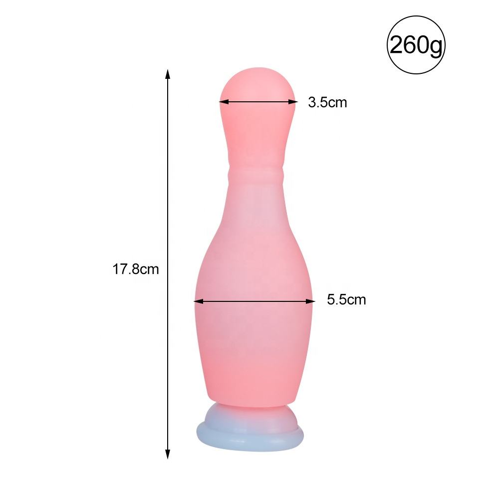 Luminous pink bowling ball anal plug