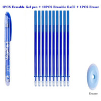 Stylos gel effaçables en plastique avec recharges et gommes, pointe fine, effaçables facilement, pour l'école et le bureau