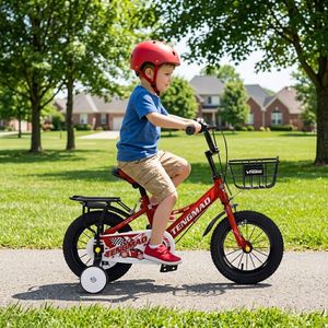 Bicicletta per Bambini Stile Sportivo da Corsa, Resistente, per Bambini dai 2 ai 12 Anni, con Portapacchi Posteriore e Cestino Anteriore - Product Image 5