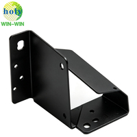 Support de fixation en U en acier inoxydable sur mesure OEM, peinture noire, pour dispositif de contrôle d'automatisation