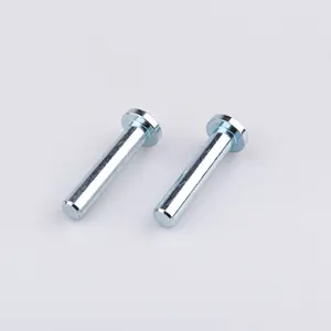 hand knock flat head solid rivet pin 4mm blue zinc round head steel solid rivet