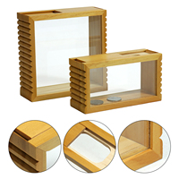 Coffre au trésor en bois FSC&BSCI, petite boîte en bois rustique, boîte décorative pour pièces de monnaie, tirelire, boîte de rangement pour économies