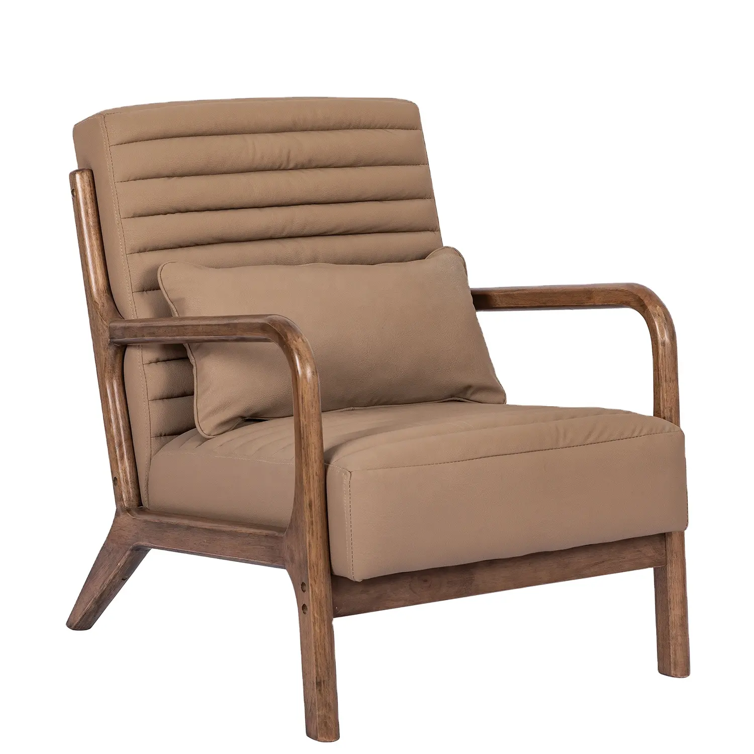 Getufteter Sessel mit Leder akzents tuhl und Polyester faser polsterung mit hoher Rückenlehne