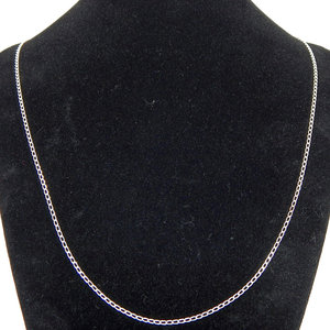 สร้อยคอโซ่แบนสีเงินสเตอร์ลิง925 - Product Image 1