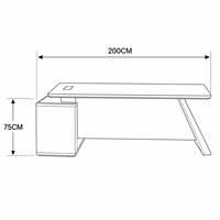 Bureau de direction présidentiel haut de gamme en panneaux de particules haute densité, fonctionnel et polyvalent, pour l'organisation de bureau, disponible en gros