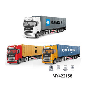 Sound and Light Pull Back Die Cast Model Car Truck Model Alloy Vehicle Semi Trailer Container Engineering Metal <strong>Toys</strong> <strong>Lorry</strong> - Product Image 4