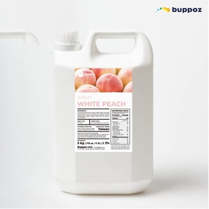 น้ำเชื่อมผลไม้พีชขาว ขวด 5 กก. ฮาลาล HACCP สำหรับร้านชานมไข่มุก โรงงานผลิต รับผลิตแบรนด์ส่วนตัว - Product Image 1