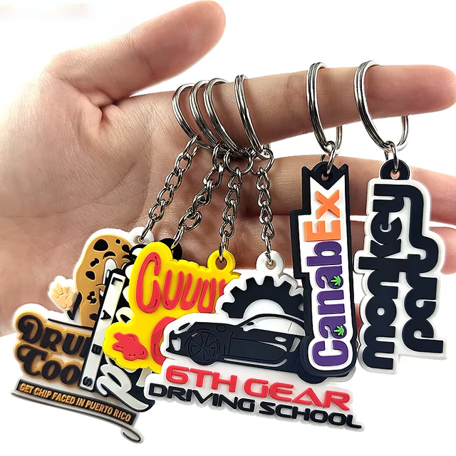 Promotional Custom 2D/3D Soft Pvc Keychains Soft Rubber Key Chain Silicone Keyring Plastic Pvc Key Holder Chain
