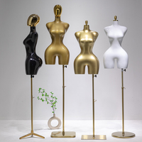Mannequin de présentation demi-corps en plastique doré grande taille pour femme, effet rehausseur de fesses